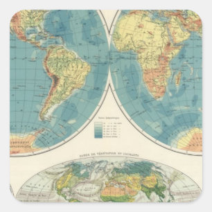 Sticker Carré Carte 2 d'atlas du monde