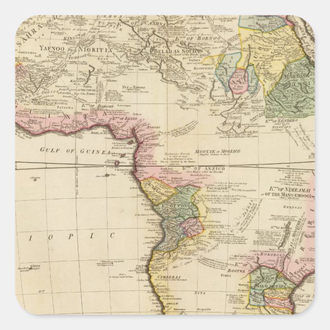 Sticker Carré Carte Afrique (Devant)