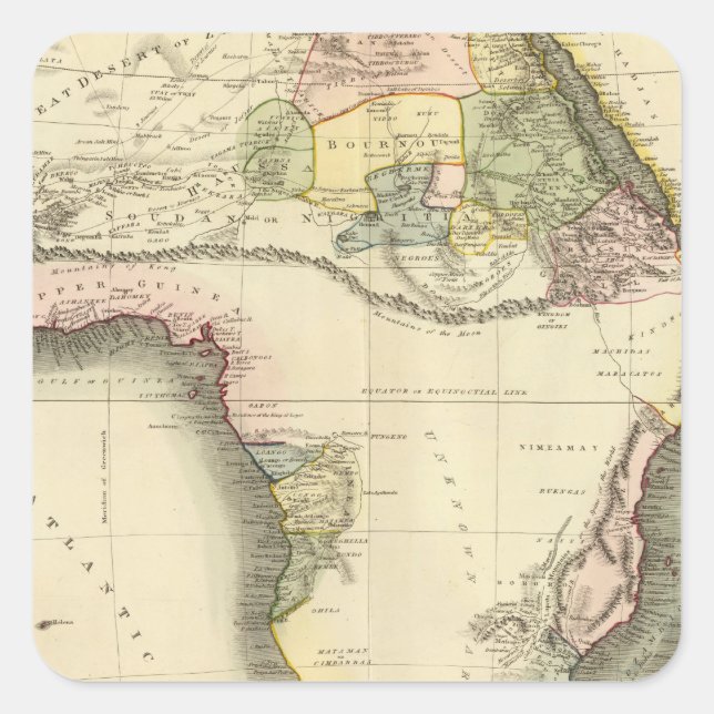 Sticker Carré Carte Afrique (Devant)