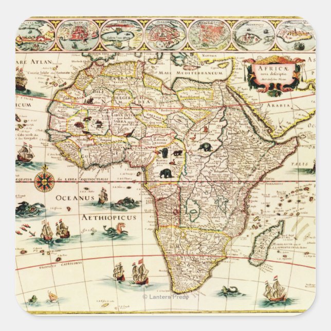Sticker Carré Carte AfriquePanoramiqueAfrique 2 (Devant)