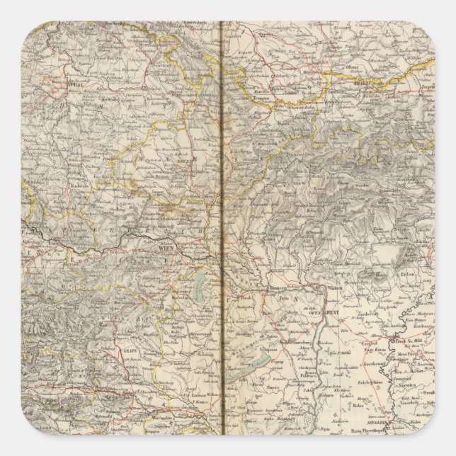 Sticker Carré Carte Atlas Autriche (Devant)