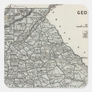 Sticker Carré Carte Atlas de Géorgie