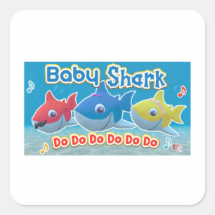 Sticker Carré Carte bébé requin 2025