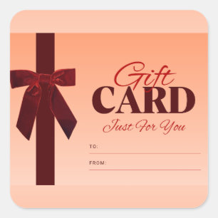 Sticker Carré Carte-cadeau juste pour vous - Carte de remercieme