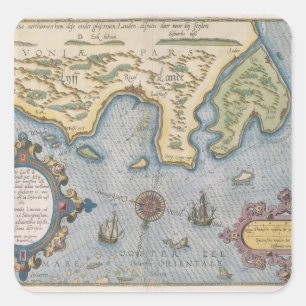 Sticker Carré Carte commerciale de Néerlandais de la mer