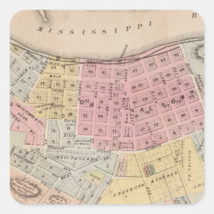 Sticker Carré Carte d'aile rouge, comté de Goodhue, Minnesota