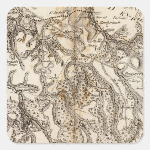 Sticker Carré Carte d'atlas de Morvan