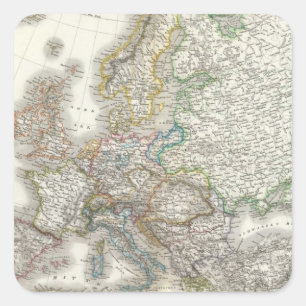 Sticker Carré Carte d'atlas d'Europa