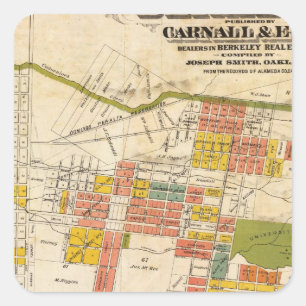 Sticker Carré Carte de Berkeley