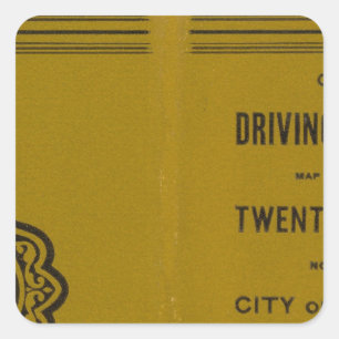 Sticker Carré Carte de conduite et de roulage de Colton des État