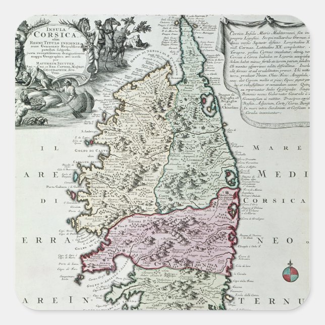 Sticker Carré Carte de Corse (Devant)