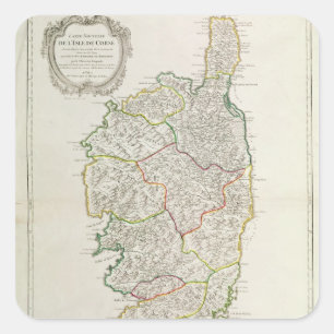 Sticker Carré Carte de Corse