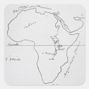Sticker Carré Carte de croquis de l'Afrique