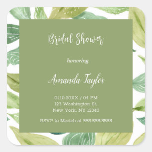 Sticker Carré Carte de Fête des mariées de calligraphie minimali