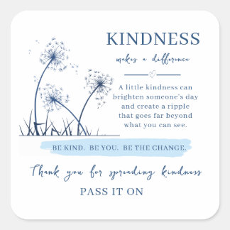 Sticker Carré Carte de gentillesse – Rappel inspirant pour être