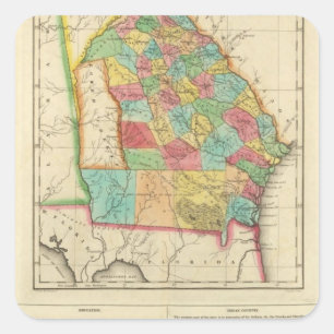 Sticker Carré Carte De Géorgie