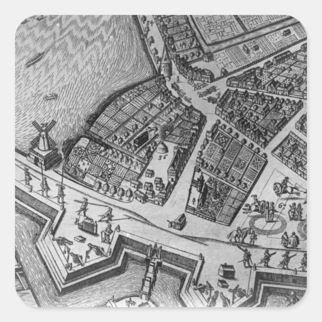 Sticker Carré Carte de Hambourg (Devant)