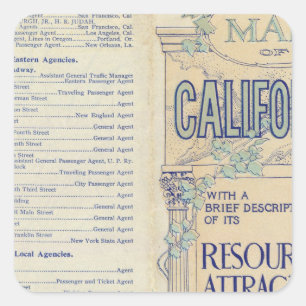 Sticker Carré Carte de la Californie 2