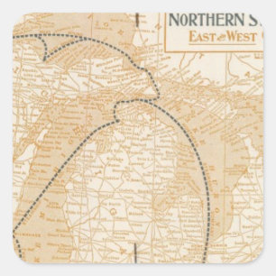 Sticker Carré Carte de la Northern Steamship Company