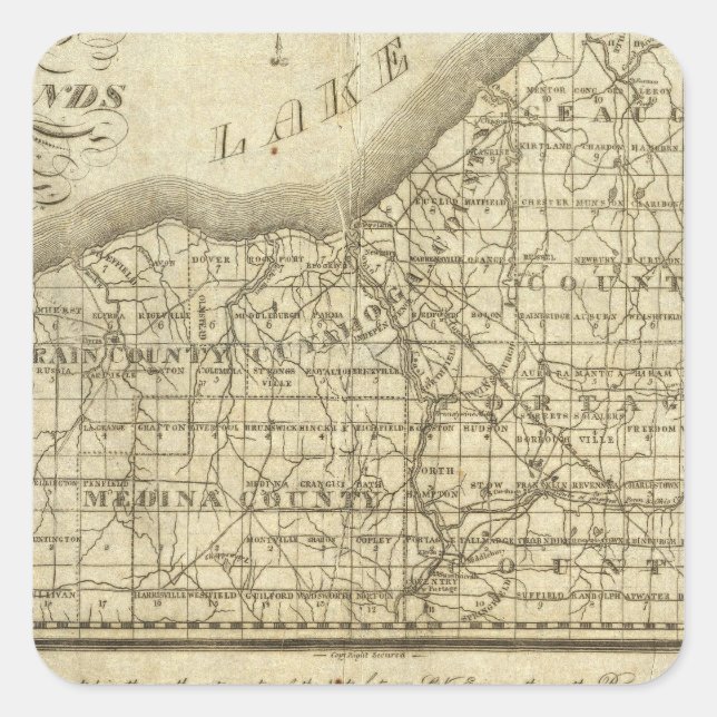 Sticker Carré Carte de la réserve de l'Ouest (Devant)