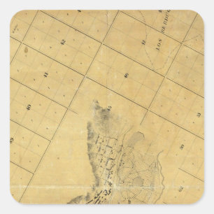 Sticker Carré Carte De La Ville De Los Angeles