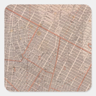 Sticker Carré Carte de la ville de New York Atlas