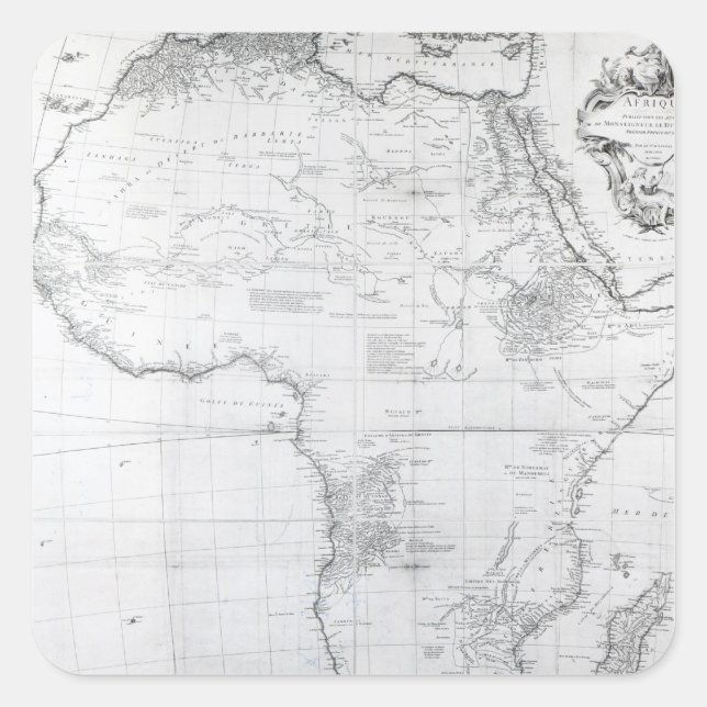 Sticker Carré Carte de l'Afrique (Devant)