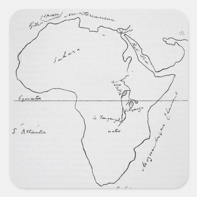 Sticker Carré Carte de l'Afrique (Devant)