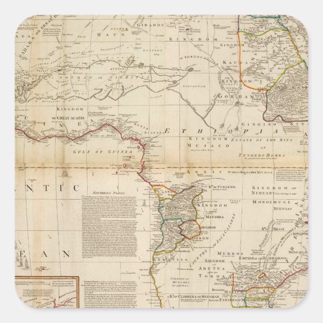 Sticker Carré Carte de l'Afrique composite (Devant)