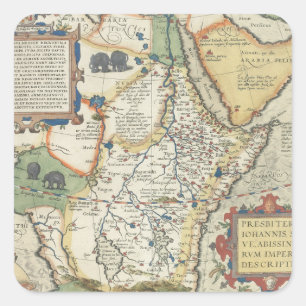 Sticker Carré Carte de l'Afrique et de la péninsule arabique