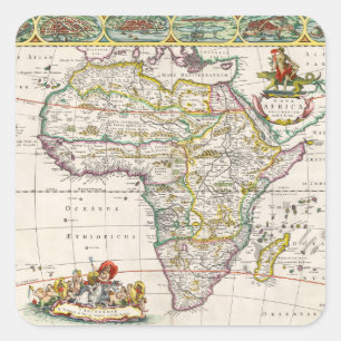 Sticker Carré Carte de l'Afrique   Nouvelle-Afrique