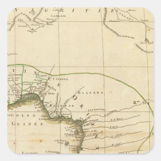 Sticker Carré Carte de l'Afrique occidentale (Devant)