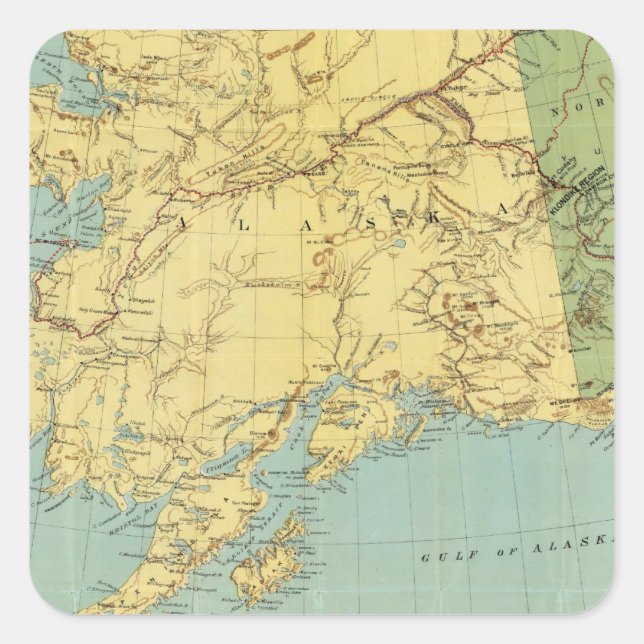 Sticker Carré Carte de l'Alaska de Rand McNally (Devant)