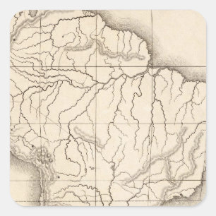 Sticker Carré Carte de l'Amérique du Sud