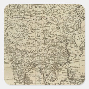 Sticker Carré Carte de l'Asie