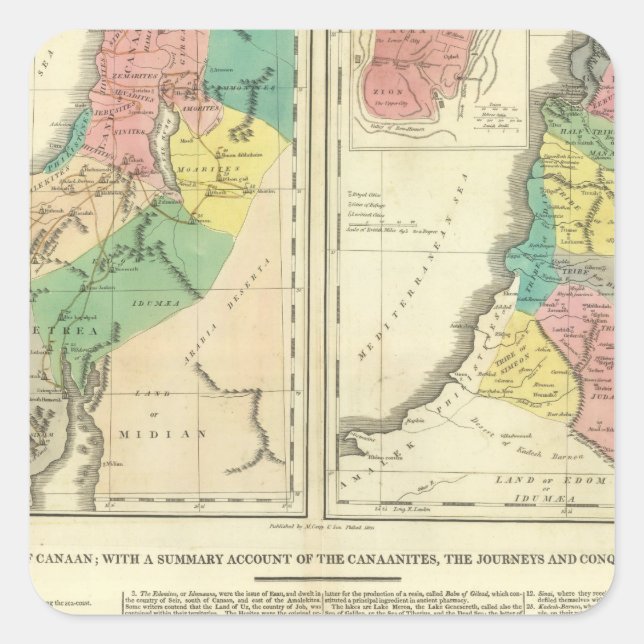 Sticker Carré Carte de l'Atlas du Canada - Israël (Devant)