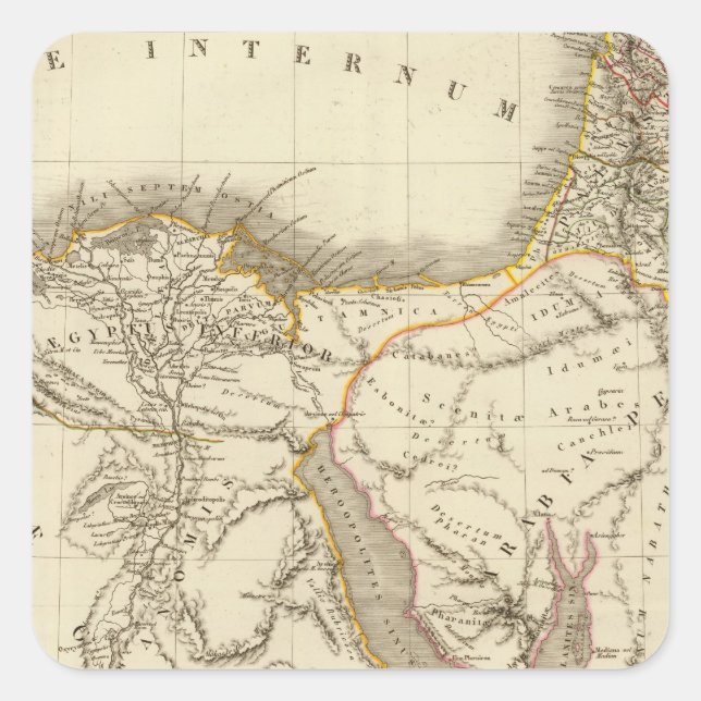 Sticker Carré Carte de l'atlas du Moyen-Orient (Devant)