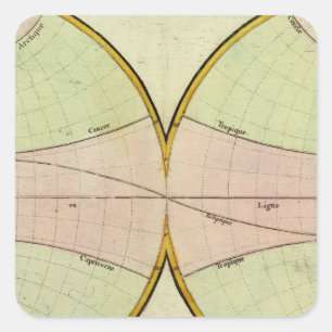 Sticker Carré Carte de l'equater