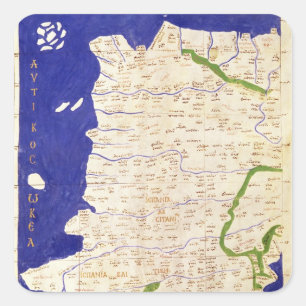 Sticker Carré Carte de l'Espagne et du Portugal, de 'Geographia'