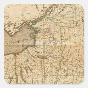 Sticker Carré Carte de l'état de New York