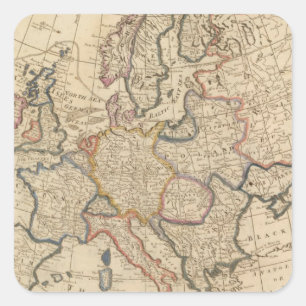 Sticker Carré Carte de l'Europe