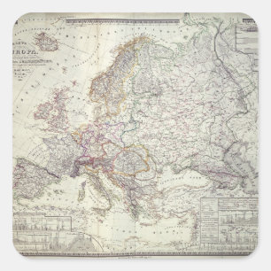 Sticker Carré Carte de l'Europe, 1841