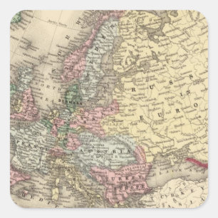 Sticker Carré Carte de l'Europe par Mitchell