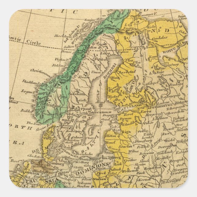 Sticker Carré Carte de l'Europe par Worcester (Devant)