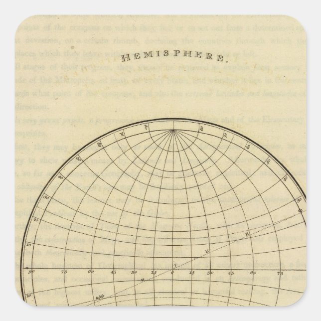 Sticker Carré Carte de l'hémisphère (Devant)