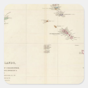 Sticker Carré Carte de l'Îles-Sous-le-Vent