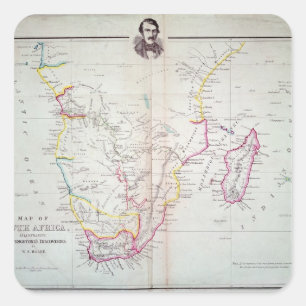 Sticker Carré Carte de l'illustration de l'Afrique du Sud