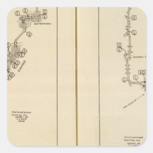 Sticker Carré Carte de l'index Albany, Saratoga Springs