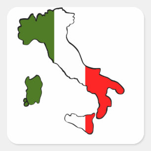 Sticker Carré Carte de l'Italie