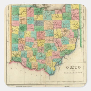 Sticker Carré Carte de l'Ohio